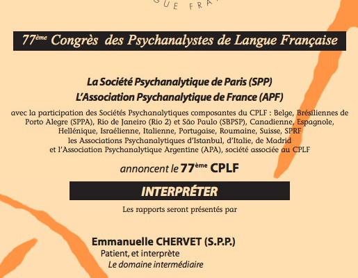 77ème Congrès des Psychanalystes de Langue Française 77ème Congrès des Psychanalystes de Langue Française